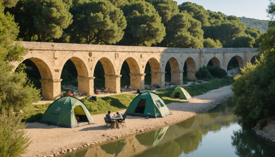Organiser une escapade camping proche du pont du gard